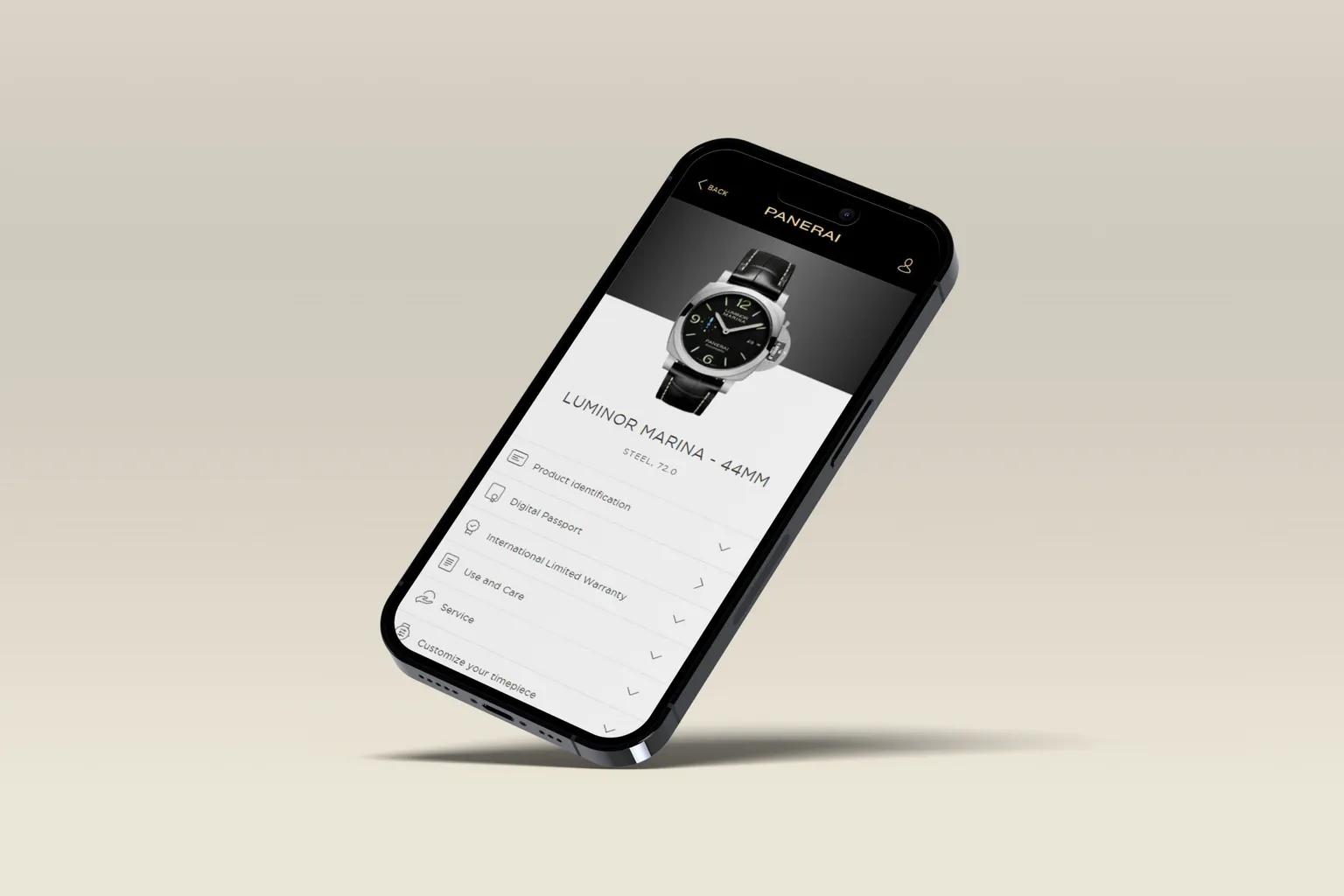 Montre Panerai avec passeport numérique — Digital Product Passport