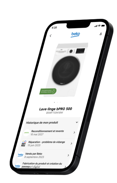 Passeport numérique DPP Beko sur iPhone