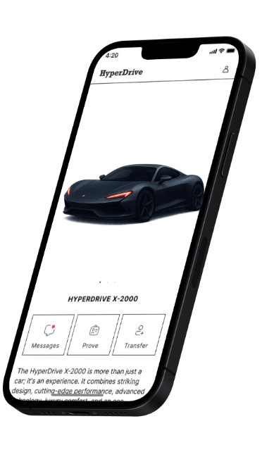DPP automobile — Écran de produit sur iPhone